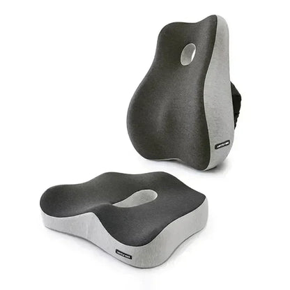 ErgoComfort Memory Foam Seat & Lumbar Cushion – Ultimate Support for Office & Car!